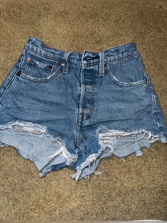 Levi's Pants - Levi’s 501 Original Shorts 24 Distressed Cutoff Denim High Rise Button Fly